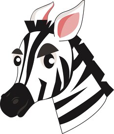 zebra face side view vector clipart