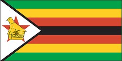 Zimbabwe flag flat design clipart