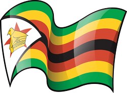 Zimbabwe wavy country flag clipart