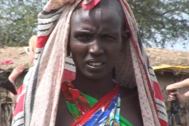 woman with at masai village video