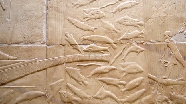 hieroglyphs on temple wall video