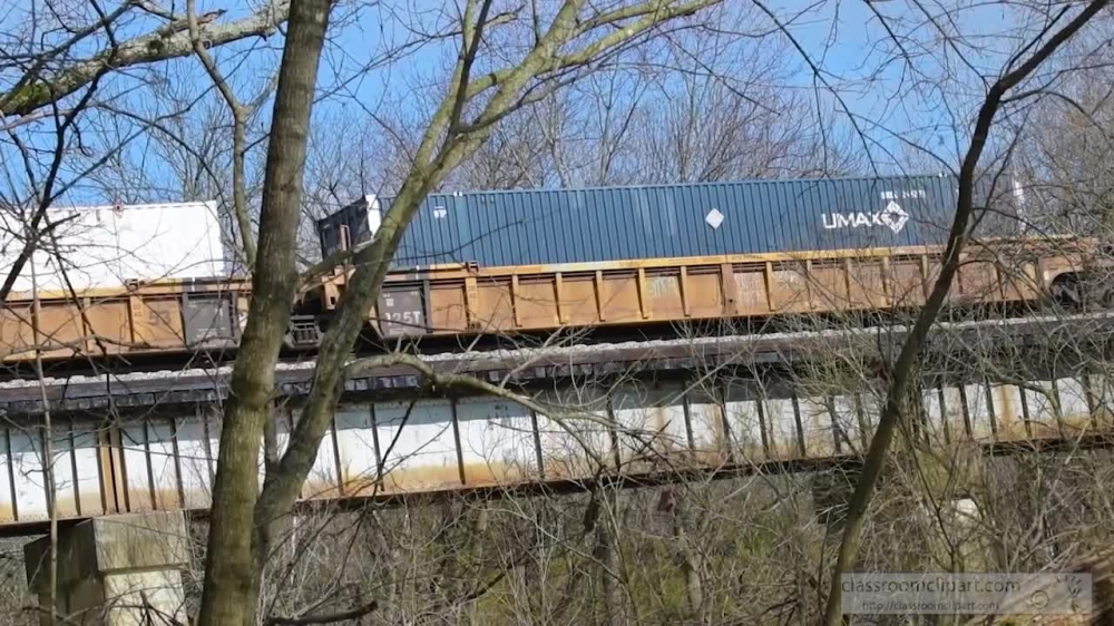 slow motion video of train traveling on bridge