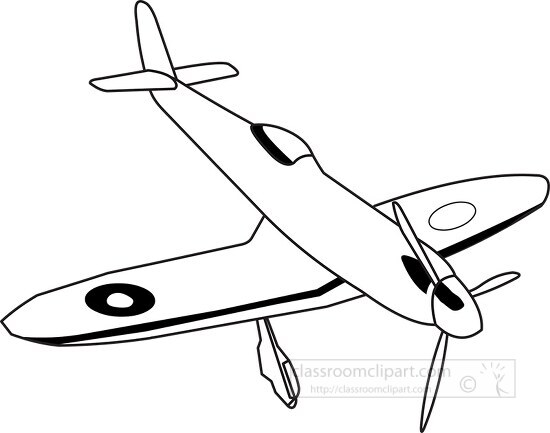 132 aircraft black white outline clipart
