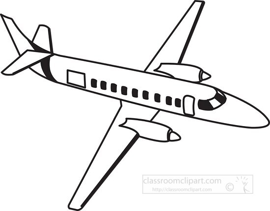 139 aircraft black white outline clipart