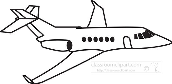 148 aircraft black white outline clipart