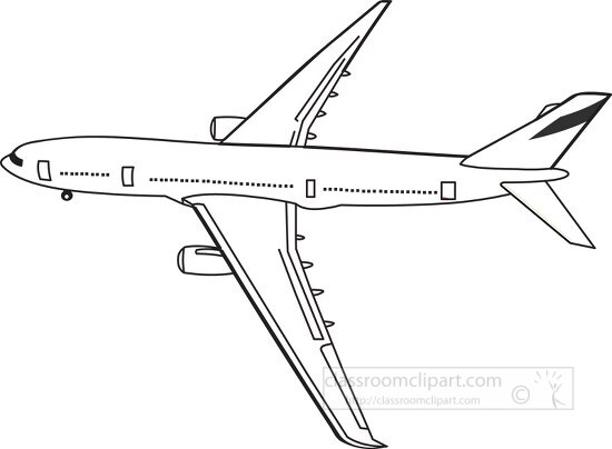 152 aircraft black white outline clipart