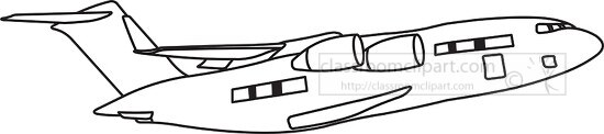 169 aircraft black white outline clipart