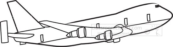 174 aircraft black white outline clipart