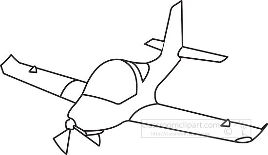 Transportation Outline Clipart-186 aircraft black white outline clipart