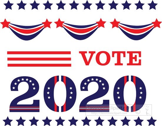 2020 presidential election vote clipart illustration