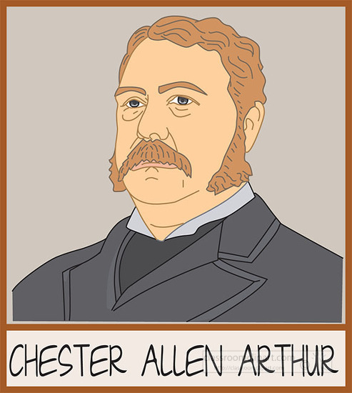 21st president chester allen arthur clipart graphic image