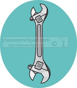 adjustable wrench with background color clipart