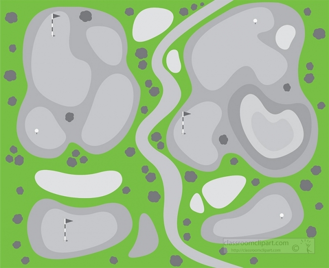 aerial view golf course map gray color