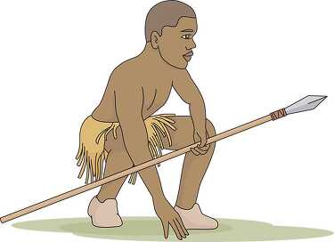 africa african man with spear clipart 6171