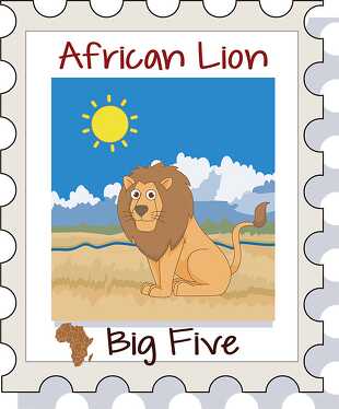 africa big five animal lion clipart image 2a