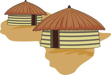 african hut yellow africa clipart
