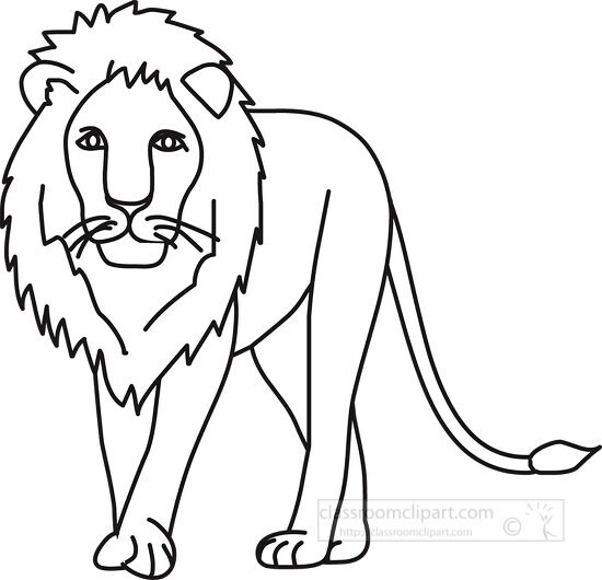 african lion clipart 03A outline