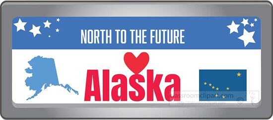 alaska state license plate with motto clipart