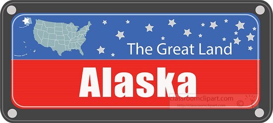 alaska state license plate with nickname clipart