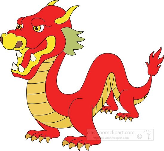 ancient china red dragon