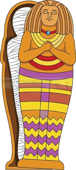 ancient egyptian mummy coffin of pharaoh clipart