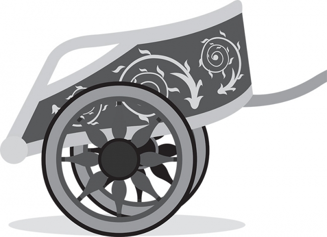 ancient greek chariot gray clipart