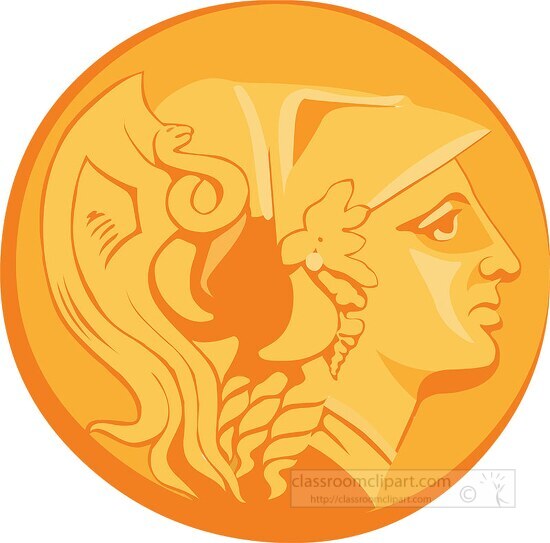ancient greek gold coin clipart