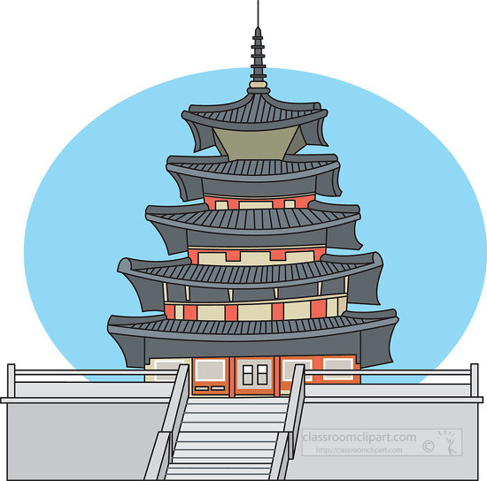 ancient palace south korea clipart