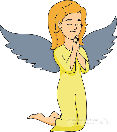 angel on her knees praying clipart