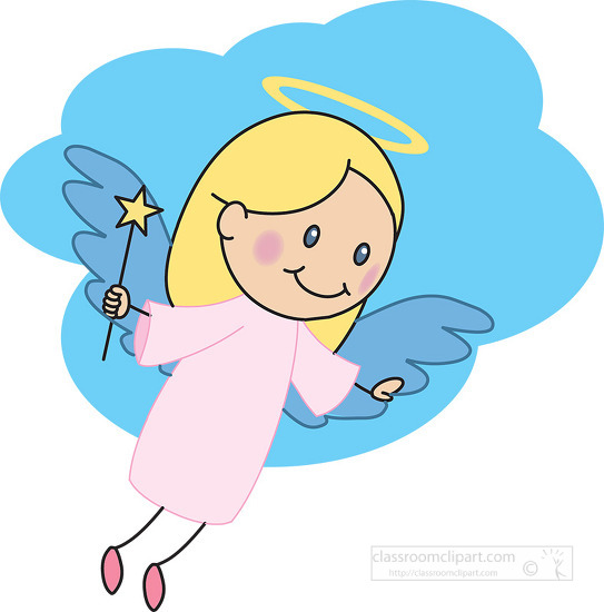 angel with magic wand clipart