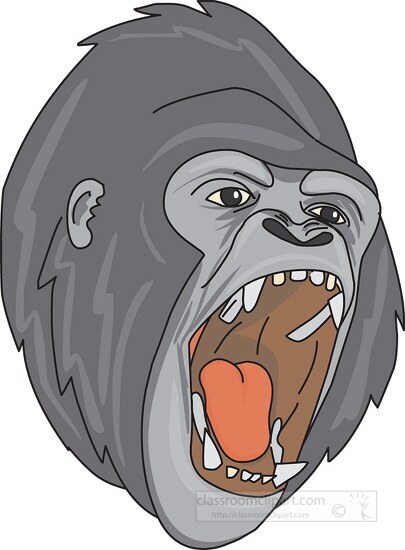 angry looking gorilla face clipart