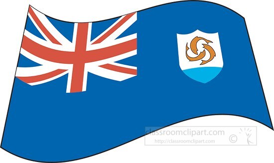 anguilla flag flat design wavy clipart