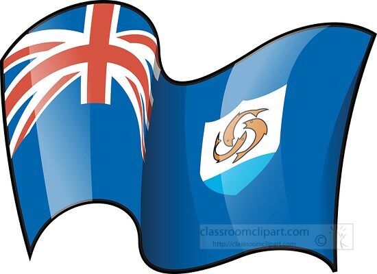 anguilla wavy country flag clipart