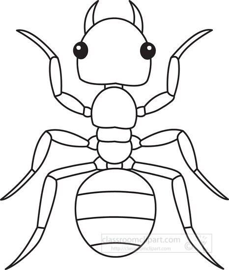 Animal Outline Clipart-ant insects black white outline clipart