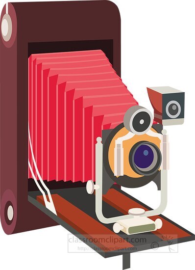 antique folding photography camera clipart