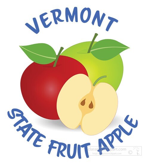 apple state fruit vermont clipart