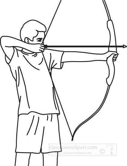 bow and arrow clipart black and white