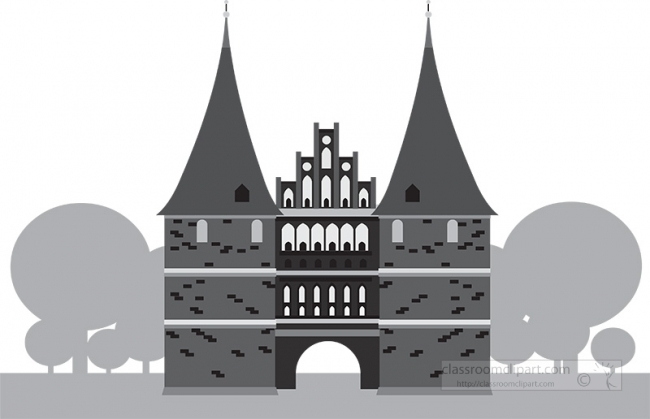 architecture holstentor in lubeck museum germany gray color