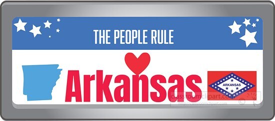 arkansas state license plate with motto clipart