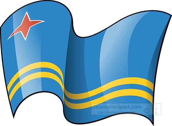 aruba wavy country flag clipart