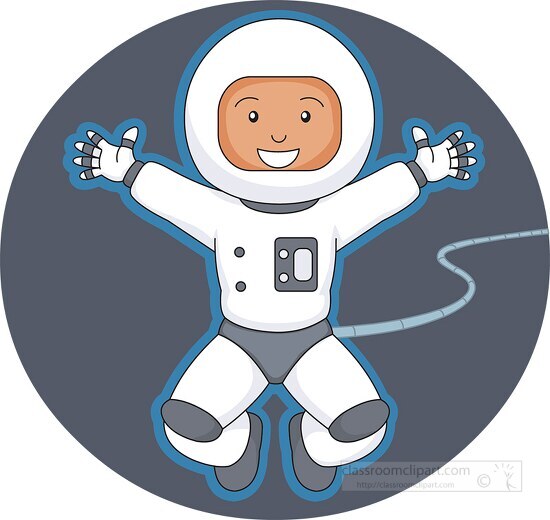 astronaut attached to cord clipart