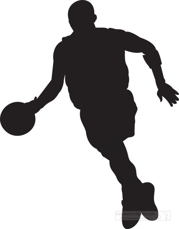 athelete running with basketball clipart