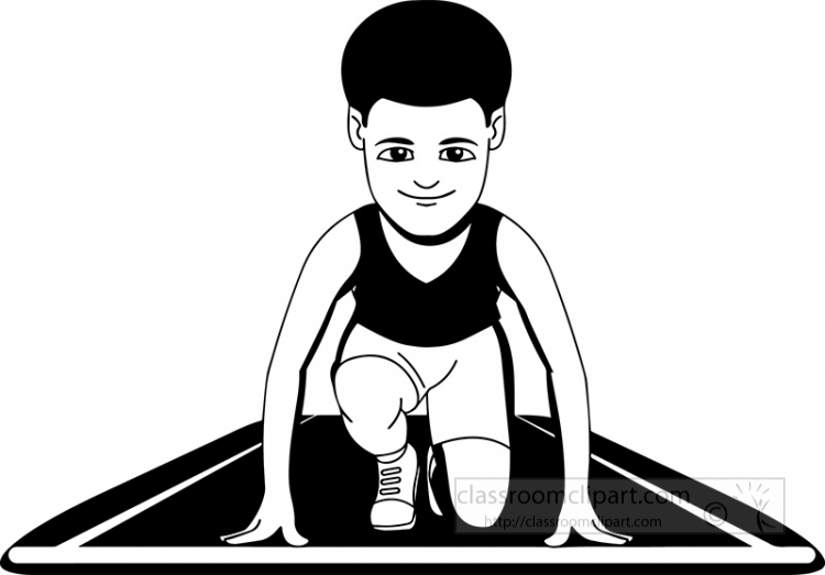 athlete boy outline clipart