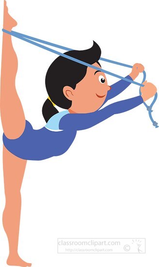 Gymnastics Clipart-athlete performing rhythmic gymnastics with rope clipart  93017