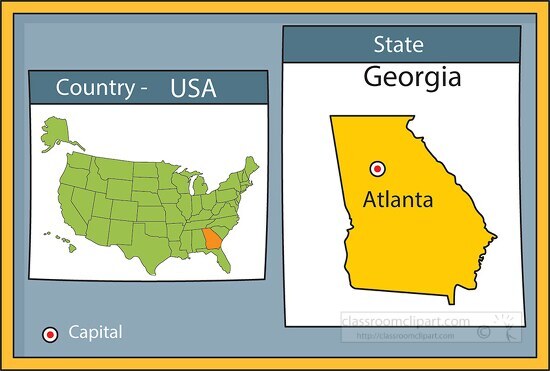 atlanta georgia state us map with capital
