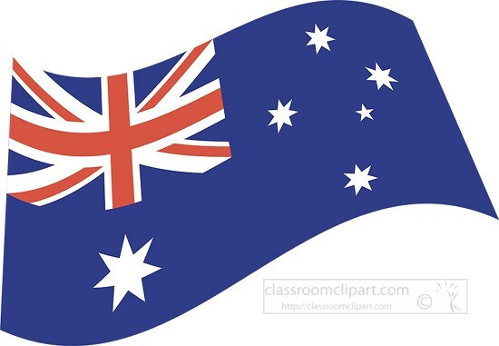 australia flag flat design wavy clipart