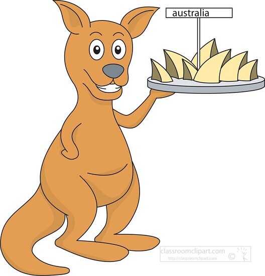australia kangaroo holding sydney building