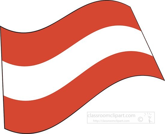 austria flag flat design wavy clipart