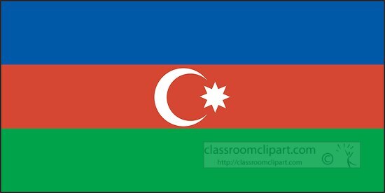 Azerbaijan flag flat design clipart