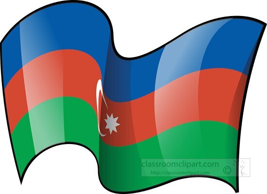 Azerbaijan wavy country flag clipart